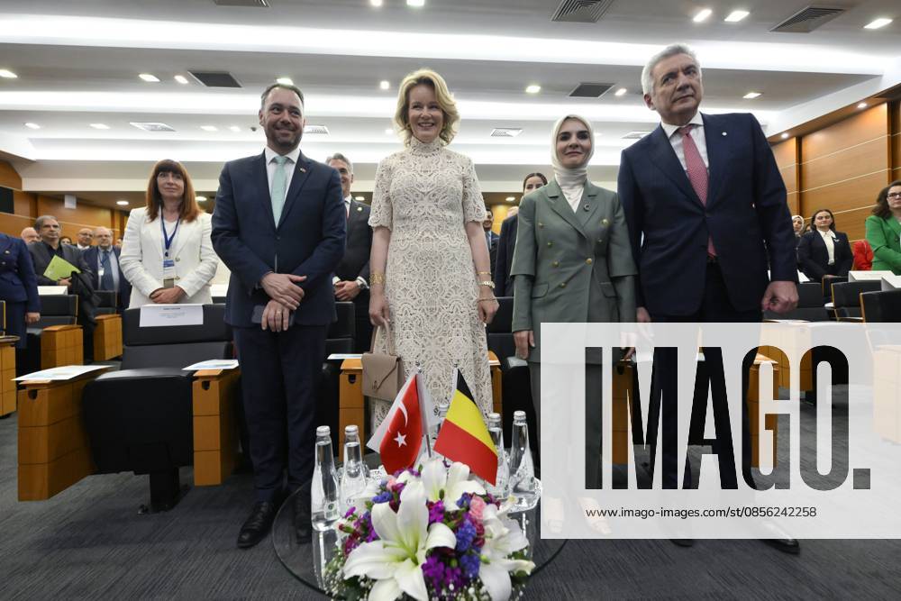 Queen Mathilde Attends 2026 Turkey Economic Mission ISTANBUL, TURKEY - MAY 11: Maxime Prevot (Les Engages), Deputy Prime Minister and Minister of Foreign Affairs foreign of Federal Government, Queen Mathilde of Belgium, Mahinur Ozdemir Goktas, Minister of Family and Social Service and Erdal Bahc1va, Chairperson of the Board of Directors of the Istanbul Chamber of Industry pictured attending The business world and entrepreneurship as drivers of women s empowerment during the Belgian Economic Mission to the Republic of Turkey on May 11, 2026 in Istanbul, Turkey, 11 05 2026 Istanbul Turkey