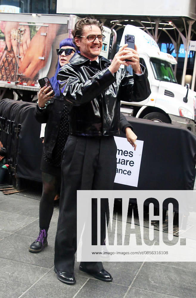 NEW YORK, NY- MAY 11: Pedro Pascal visits Times Square as part of a massive promotional blitz for his new film, The Mandalorian & Grogu on May 11, 2026 in New York City.