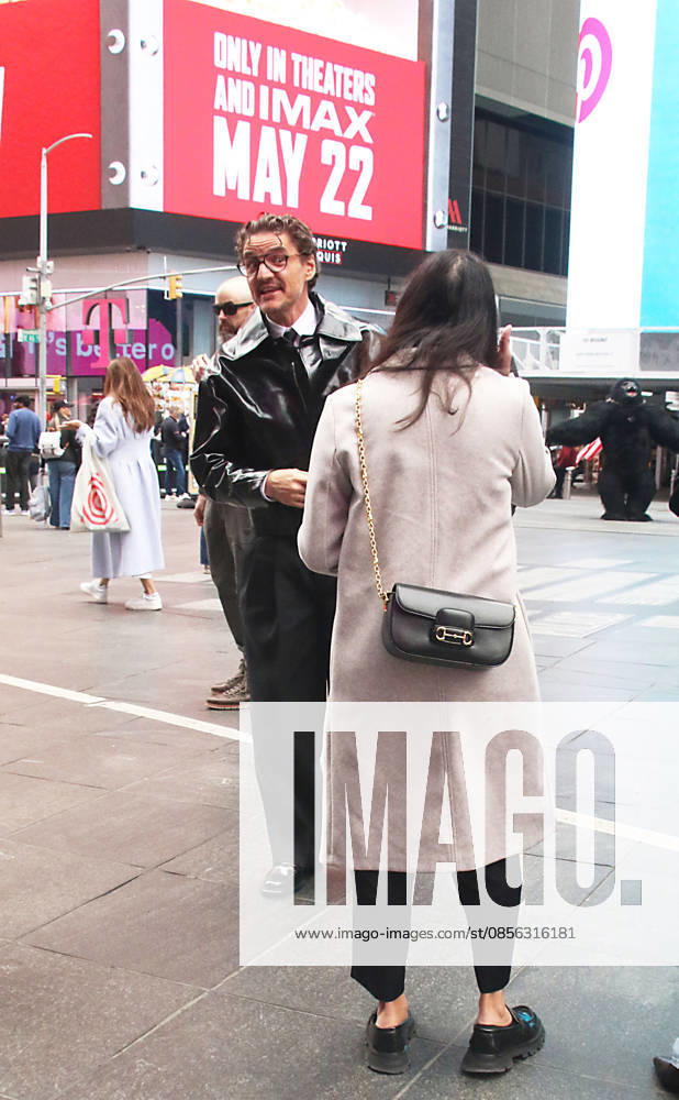 NEW YORK, NY- MAY 11: Pedro Pascal visits Times Square as part of a massive promotional blitz for his new film, The Mandalorian & Grogu on May 11, 2026 in New York City.