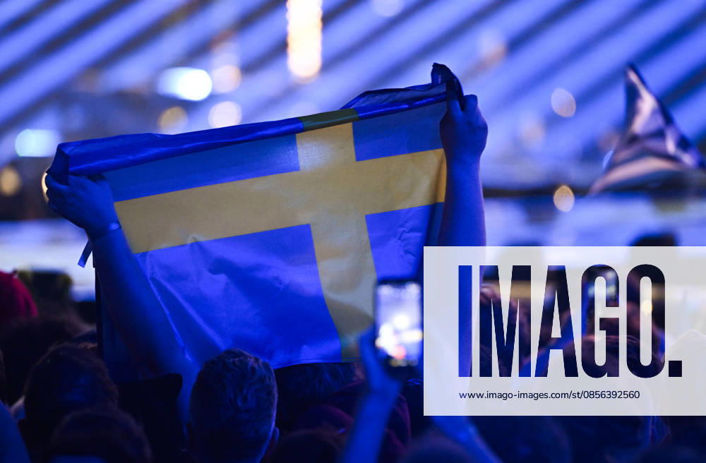 VIENNA, AUSTRIA 20260512 A Swedish flag in the audience during the semifinal 1 of the 70th edition of the Eurovision Song Contest ESC in Wiener Stadthalle in Vienna, Austria, Tuesday, May 12, 2026 VIENNA AUSTRIA