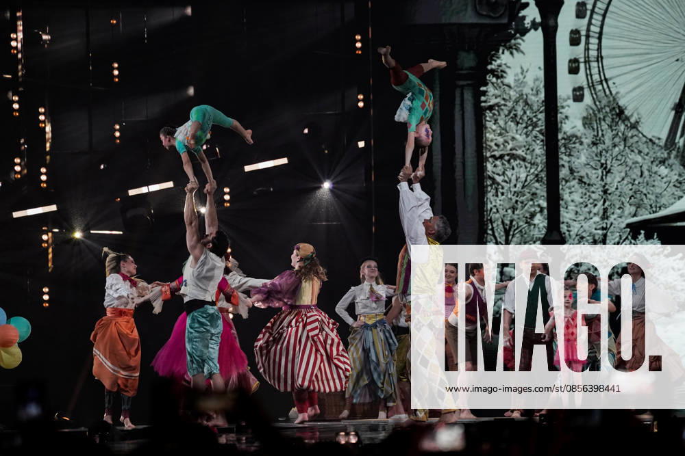 Europe, Austria, Vienna 70 Eurovision Song Contest 2026 in the Wiener Stadthalle Semi final 1 The acrobatic group Zurcaroh