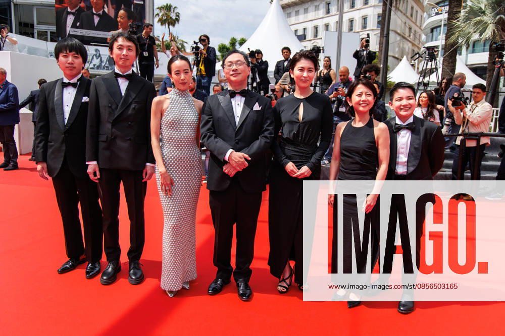 A guest, Terutaro Osanai, Japanese actress Shizuka Ishibashi, Japanese director, screenwriter, editor, and producer Koji Fukada, Japanese actress Takako Matsu and Thai co-Producer Si En Tan attend the red carpet of Nagi Notes at the 79th Cannes Film Festival. Cannes France - ZUMAs197 20260513_aaa_s197_129
