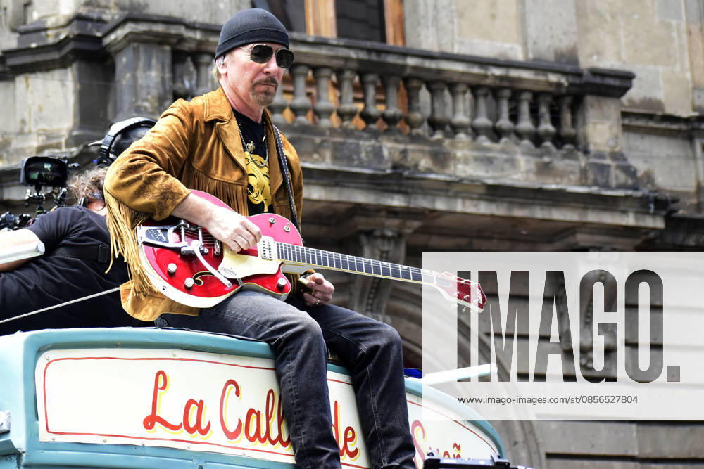 The Edge, guitarist of the Irish band U2, at the filming set for the upcoming music video Street of Dreams in Mexico City Downtown. on May 13, 2026 in Mexico City, Mexico. Mexico City Mexico - ZUMAe321 20260513_zea_e321_002