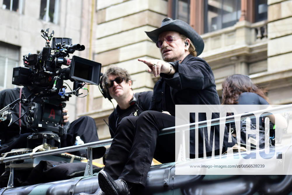 Bono lead of the Irish band U2, at the filming set for the upcoming music video Street of Dreams in Mexico City Downtown. on May 13, 2026 in Mexico City, Mexico. Mexico City Mexico - ZUMAe321 20260513_zea_e321_001