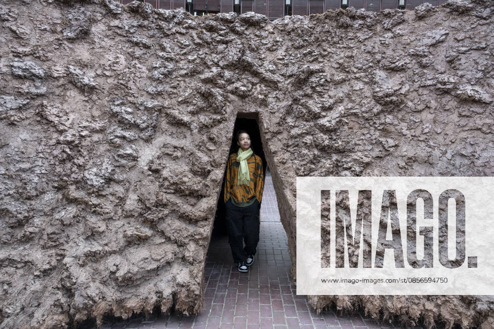 LONDON, UK. Unveiling of ‘origoâ€⠢, a monumental new commission by Colombian artist Delcy Morelos in the Sculpture Court of the Barbican Centre. The hand-built earthen 24 x 18 metre sculpture is made from several tonnes of soil and aromatic spices like cinnamon and coffee, is inspired by the communal living of the Yanomami people of the Amazon and is on display to the public 15 May to 31 July 2026. London UK - ZUMAl94_ 20260514_zaf_l94_031