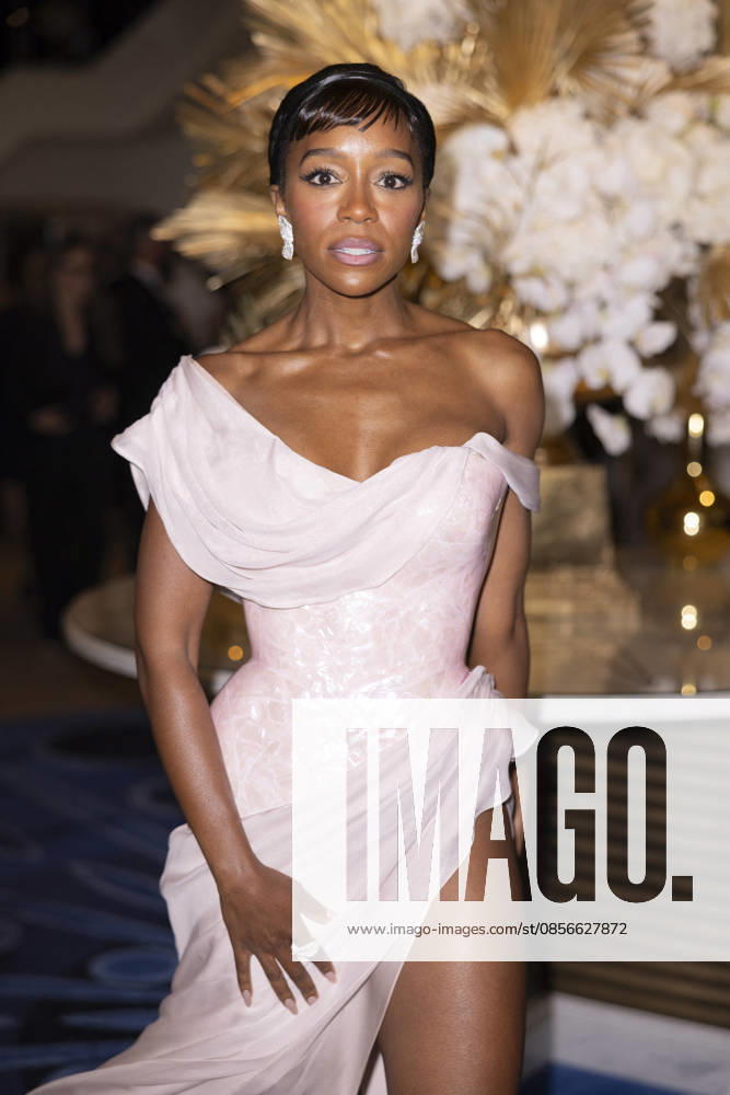 Cannes Aja Naomi King exits Martinez MP Cannes, France- May 14: Aja Naomi King leaves Hotel Martinez after attending Chopard gala during 79th Festival of Cannes, on May 14, 2026 in Cannes, France. Photo by Marco Piovanotto ABACAPRESS:COM Cannes France
