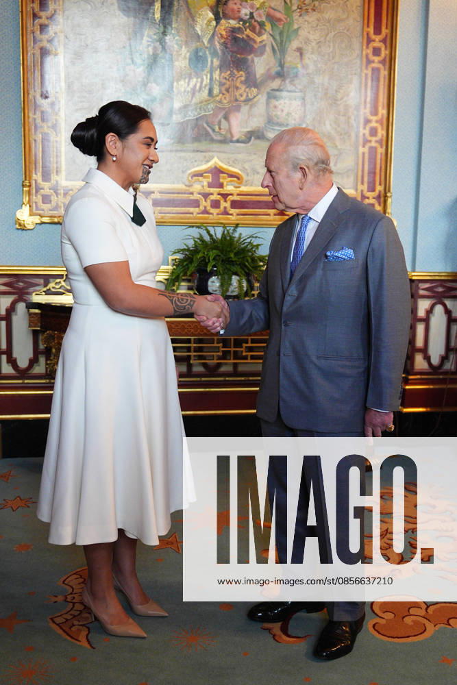 Audience at Buckingham Palace King Charles III during an audience with Maori queen, Te Arikinui Kuini Nga wai hono i te po, at Buckingham Palace, London. Picture date: Thursday May 14, 2026., Credit:Aaron Chown PA ROTA - B68 Avalon UK, London