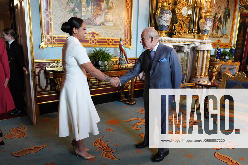 Audience at Buckingham Palace King Charles III during an audience with Maori queen, Te Arikinui Kuini Nga wai hono i te po, at Buckingham Palace, London. Picture date: Thursday May 14, 2026., Credit:Aaron Chown PA ROTA - B68 Avalon UK, London