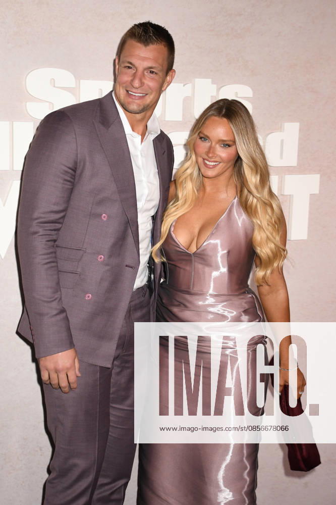 NEW YORK, NY- MAY 14: Rob Gronkowski, and Camille Kostek at the 2026 Sports Illustrated Swimsuit Launch Party at the Hard Rock Hotel on May 14, 2026 in New York City.