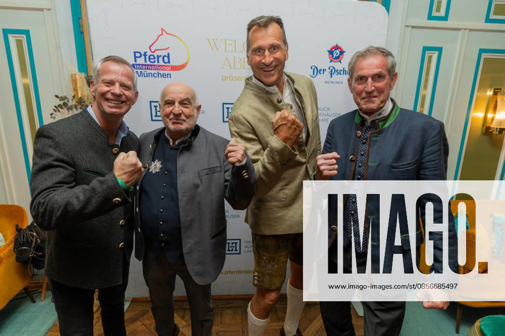 from left to right Frank Scheppendahl, Dr. Axel Munz, Lars Riedel, Jürgen Blum , Welcome evening of Pferd International Munich at the event location The Resi at Viktualienmarkt in Munich