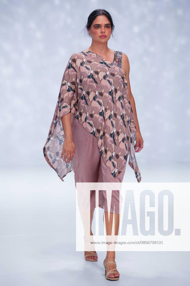 Australian Fashion Week 2026 - Runway - Ngali Samantha Harris walks the runway during the Ngali Wander with Wonder Runway show at Australian Fashion Week 2026 at the Museum of Contemporary Art on May 15, 2026 in Sydney, Australia., Credit:IOIO IMAGES IOIO Avalon Australia, New South Wales, Sydney, Museum of Contemporary Art