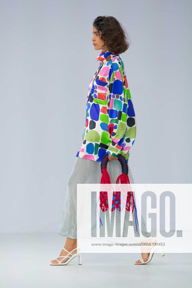 Australian Fashion Week 2026 - Runway - Gary Bigeni A model walks the runway during the Gary Bigeni show at Australian Fashion Week 2026 at the Museum of Contemporary Art on May 15, 2026 in Sydney, Australia., Credit:IOIO IMAGES IOIO Avalon Australia, New South Wales, Sydney, Museum of Contemporary Art