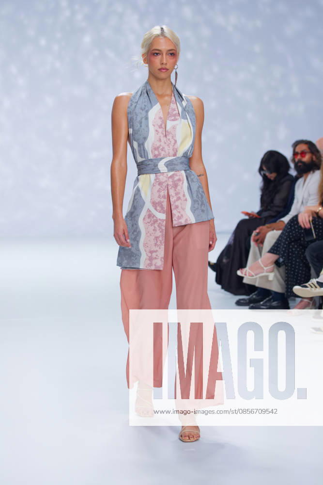Australian Fashion Week 2026 - Runway - Ngali A model walks the runway during the Ngali Wander with Wonder Runway show at Australian Fashion Week 2026 at the Museum of Contemporary Art on May 15, 2026 in Sydney, Australia., Credit:IOIO IMAGES IOIO Avalon Australia, New South Wales, Sydney, Museum of Contemporary Art