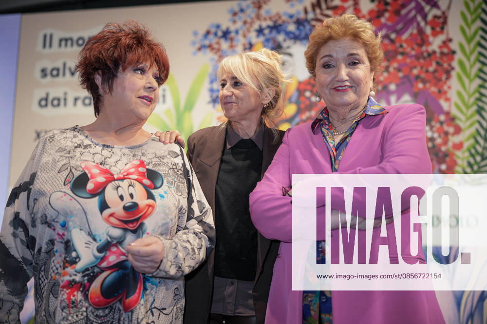 IPA84718876 - Turin. Second day of the 18th edition of the Turin International Book Fair entitled The World Saved by Kids. The fair will remain open from May 14 to 18, 2026 at Lingotto Fiere Pictured: Orietta Berti, Luciana Littizzetto, Mara Maionchi