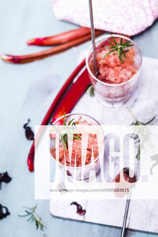 Rhubarb-hibiscus granita with rosemary SBDF03738