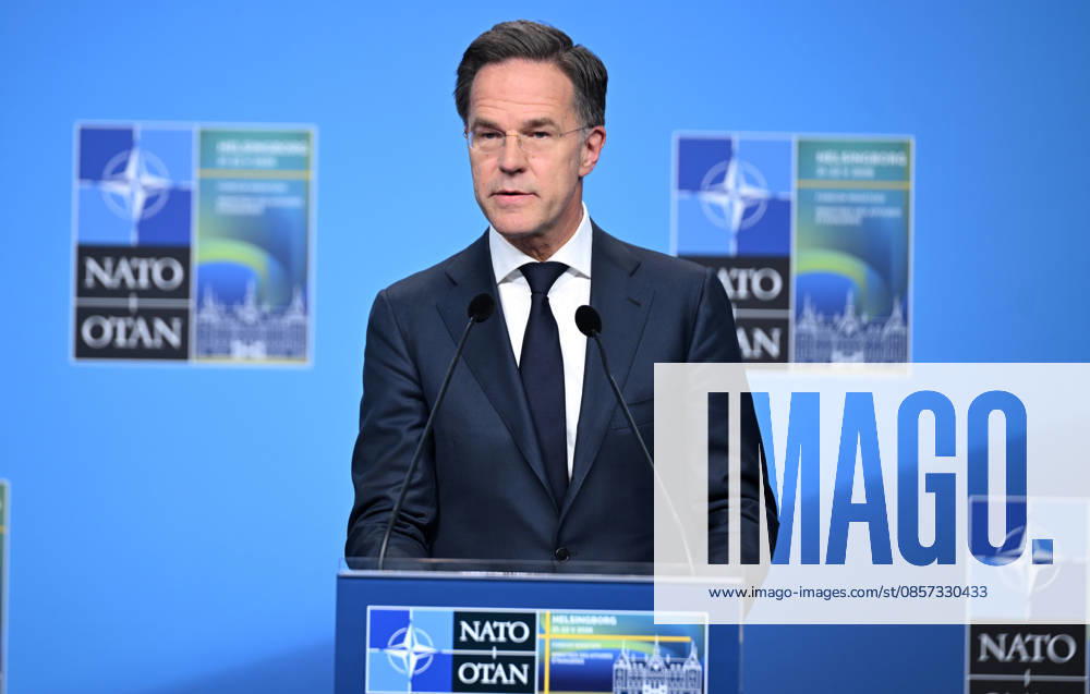 NATO Secretary General Mark Rutte HELSINGBORG, SWEDEN - MAY 22: NATO Secretary General Mark Rutte holds a press conference at the conclusion of the NATO Foreign Ministers Meeting in Helsingborg, Sweden, on May 22, 2026. Dursun Aydemir Anadolu Helsingborg Sweden. Editorial use only. Please get in touch for any other usage.