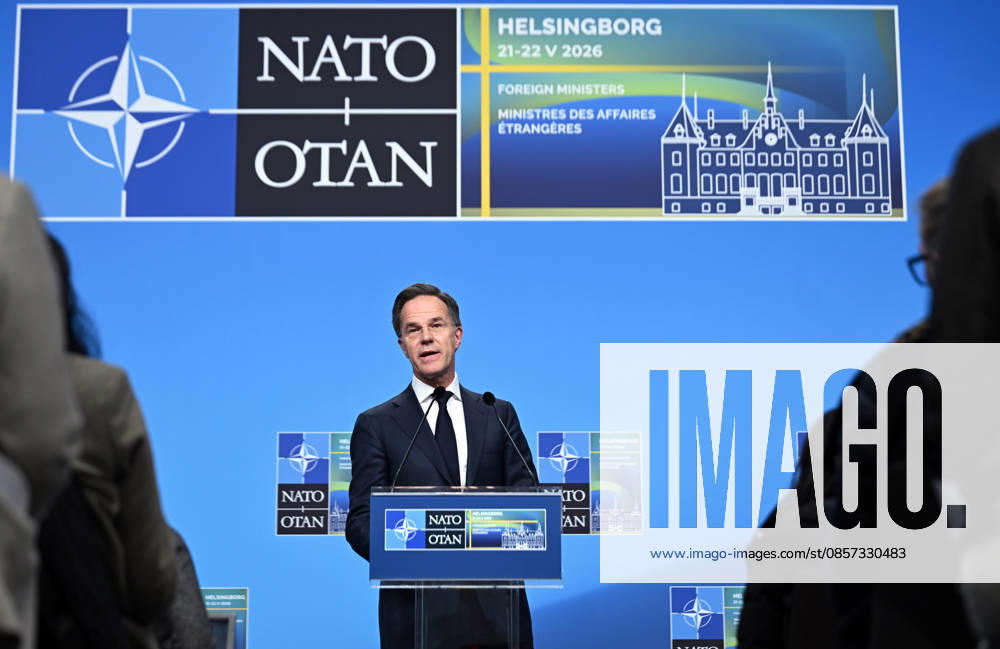 NATO Secretary General Mark Rutte HELSINGBORG, SWEDEN - MAY 22: NATO Secretary General Mark Rutte holds a press conference at the conclusion of the NATO Foreign Ministers Meeting in Helsingborg, Sweden, on May 22, 2026. Dursun Aydemir Anadolu Helsingborg Sweden. Editorial use only. Please get in touch for any other usage.