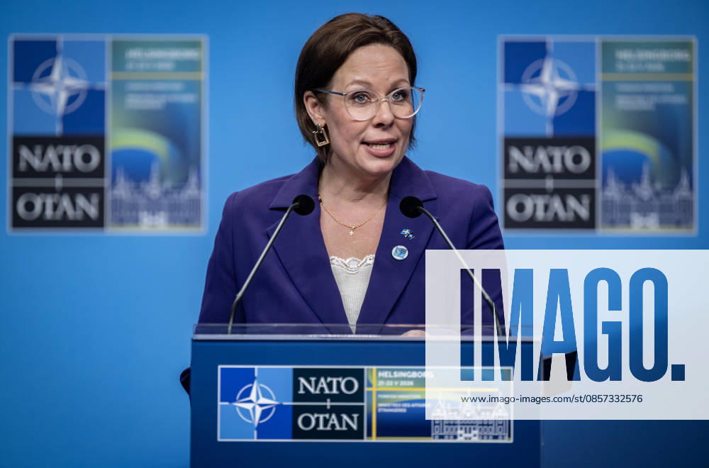HELSINGBORG, SWEDEN 20260522 Swedens Minister for Foreign Affairs Maria Malmer Stenergard M will hold a press conference after the NATO Foreign Ministers meeting at Sea U in Helsingborg on Friday HELSINGBORG SWEDEN