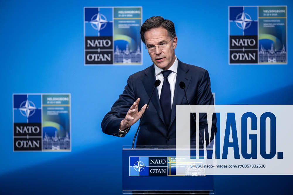HELSINGBORG, SWEDEN 20260522 NATO Secretary General Mark Rutte holds a press conference after the NATO Foreign Ministers meeting at Sea U in Helsingborg on Friday HELSINGBORG SWEDEN