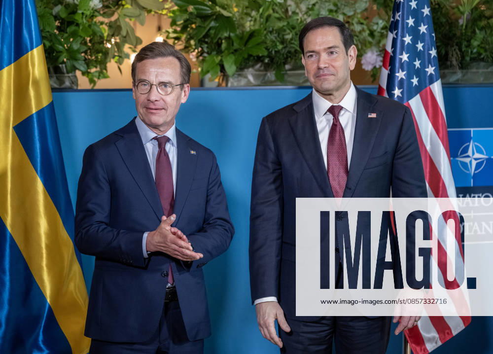 HELSINGBORG, SWEDEN 20260522 Prime Minister Ulf Kristersson M greets US Secretary of State Marco Rubio before the bilateral meeting at the NATO Foreign Ministers Meeting at Sea U in Helsingborg on Friday HELSINGBORG SWEDEN
