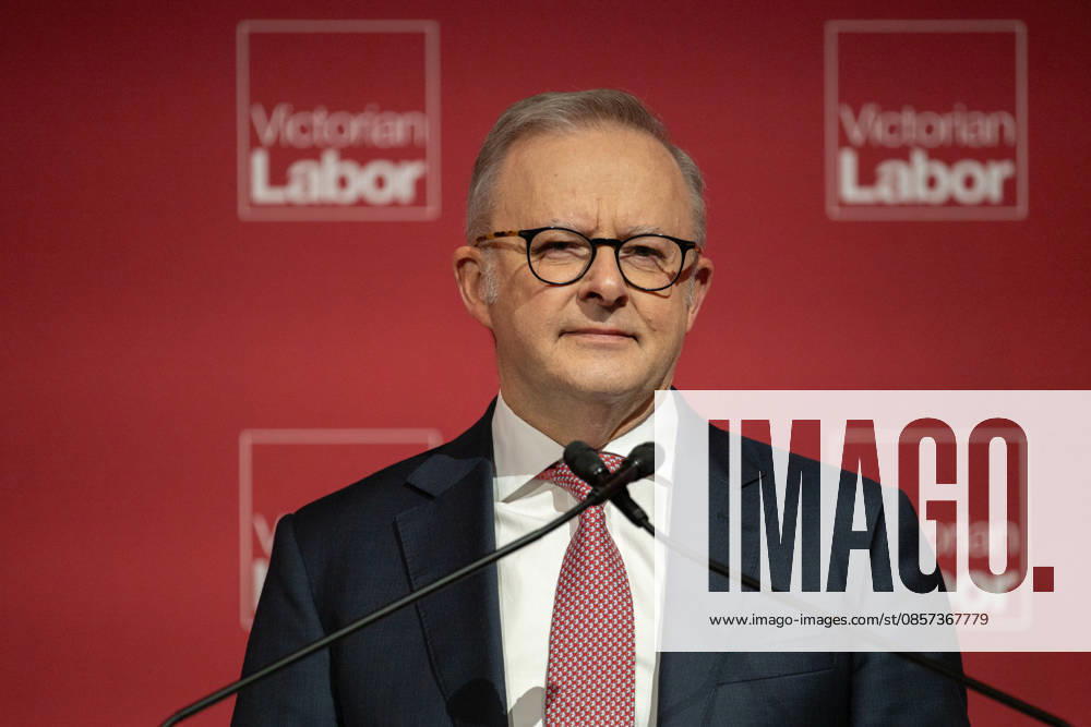 VICTORIAN STATE LABOUR CONFERENCE, Prime Minister Anthony Albanese speaks during the Victorian Labor Partys state conference at Melbourne Park in Melbourne, Saturday, May 23, 2026. ( NO ARCHIVING MELBOURNE VICTORIA AUSTRALIA