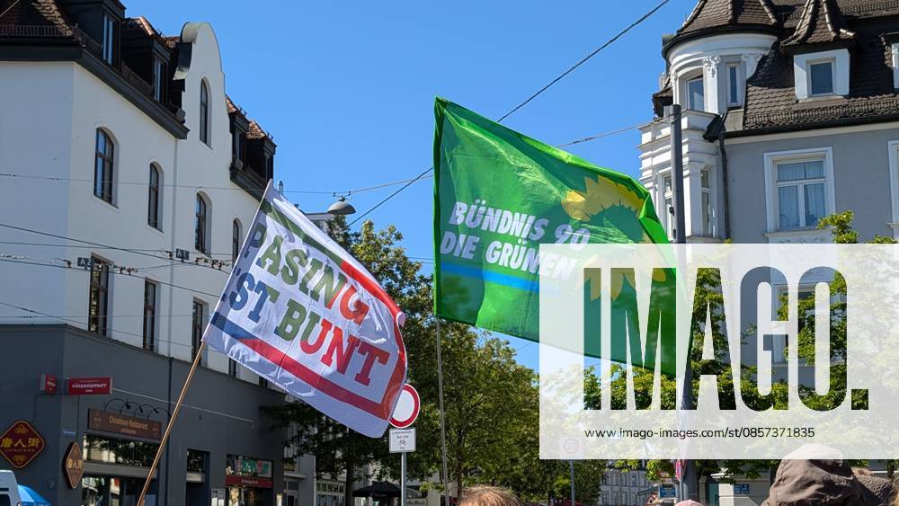 Under the banner of Pasing ist Bunt (Pasing is Diverse), the residents of the Pasing district of Munich, Germany assembled an emergency protest against the extreme-right AfD party who held an event across the street. Munich Germany - ZUMAb160 20260523_abp_b160_003