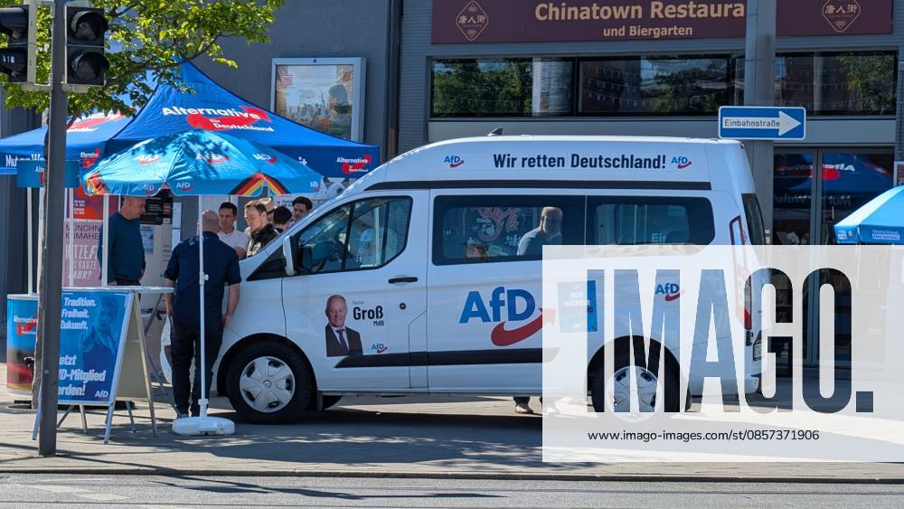 Under the banner of Pasing ist Bunt (Pasing is Diverse), the residents of the Pasing district of Munich, Germany assembled an emergency protest against the extreme-right AfD party who held an event across the street. Munich Germany - ZUMAb160 20260523_abp_b160_001