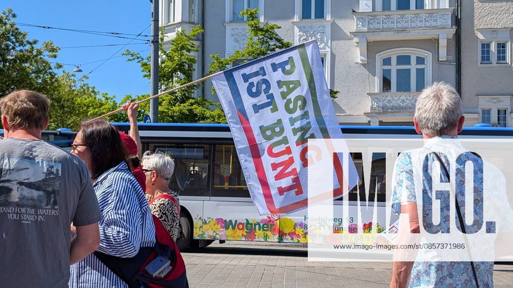Under the banner of Pasing ist Bunt (Pasing is Diverse), the residents of the Pasing district of Munich, Germany assembled an emergency protest against the extreme-right AfD party who held an event across the street. Munich Germany - ZUMAb160 20260523_abp_b160_009