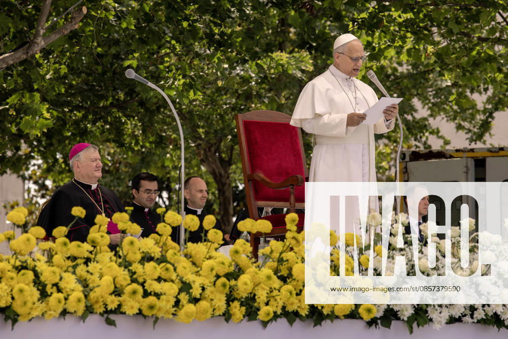 Pope Leo XIV in Acerra ACERRA, ITALY - MAY 23: Pope Leo XIV is seen during the meeting with the faithful in Calipari square in Acerra, Italy, on May 23, 2026. Pope Leo XIV visited Acerra, located in the heart of the so-called Land of Fires , sadly known for the environmental pollution generated by the illegal burial of toxic waste. Alessio Paduano Anadolu Naples Italy. Editorial use only. Please get in touch for any other usage.