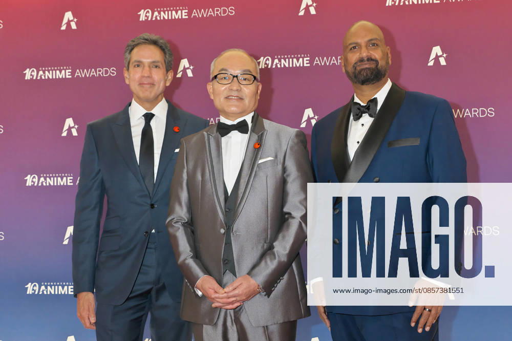 (L-R)Chairman & CEO of Sony Pictures Entertainment Ravi Ahuja, President and CEO of Sony Group Corporation Hiroki Totoki and Crunchyroll CEO Rahul Purini Rahul Purini attend the orange carpet event for the Crunchyroll Anime Awards 2026 in Tokyo, Japan on Saturday, May 23, 2026. TKP2026052308 KEIZOxMORI