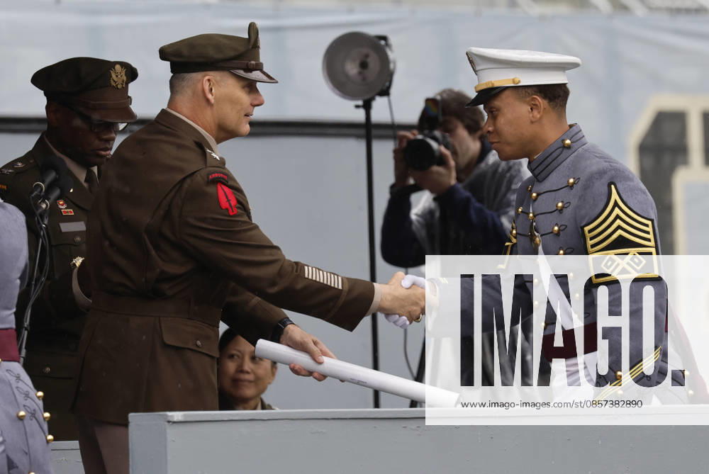 A Graduating Cadet receives his diploma at the West Point Class of 2026 s commencement ceremony in Michie Stadium at the United States Military Academy in West Point, New York on Saturday, May 23, 2026. . NYP202605239016 PeterxFoley