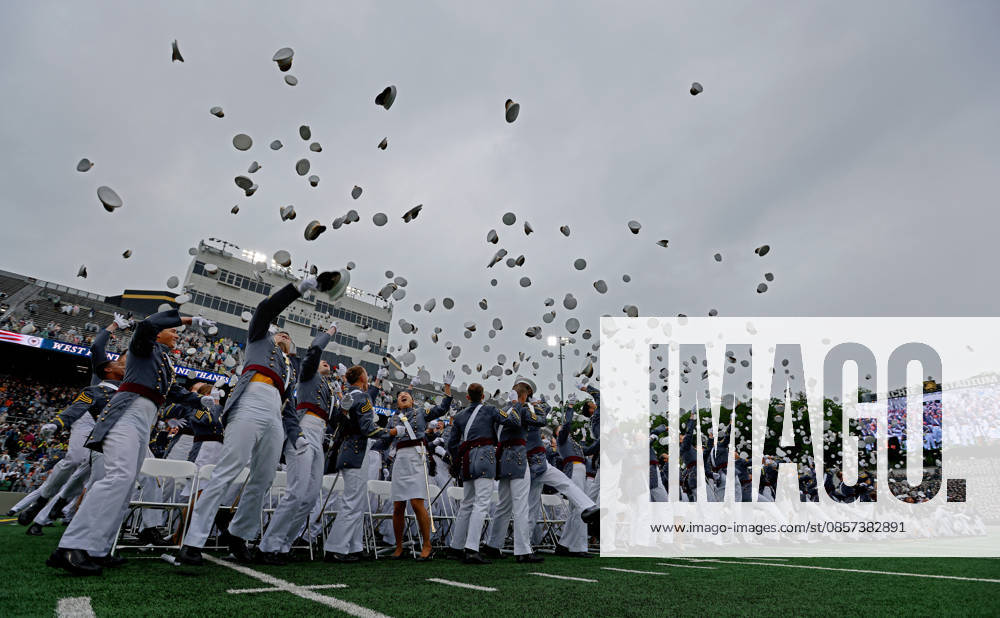 The Graduating Cadets commence the hat toss at the conclusion of the West Point Class of 2026 s commencement ceremony in Michie Stadium at the United States Military Academy in West Point, New York on Saturday, May 23, 2026. . NYP202605239017 PeterxFoley