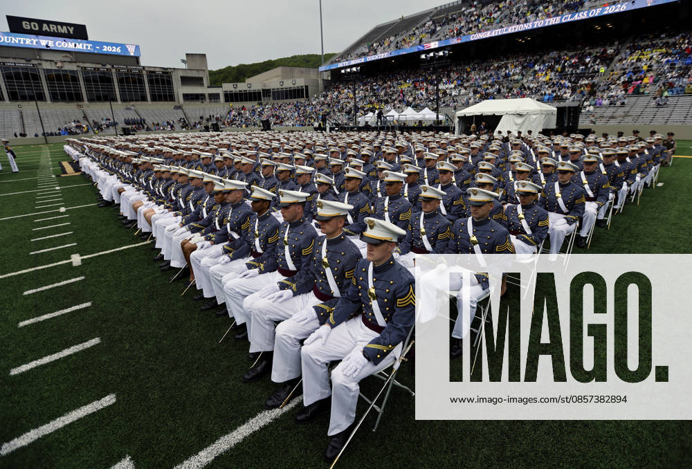 Graduating Cadets wait for United States Secretary of Defense Pete Hegseth to deliver the graduation address at the West Point Class of 2026 s commencement ceremony in Michie Stadium at the United States Military Academy in West Point, New York on Saturday, May 23, 2026. . NYP20260523901 PeterxFoley