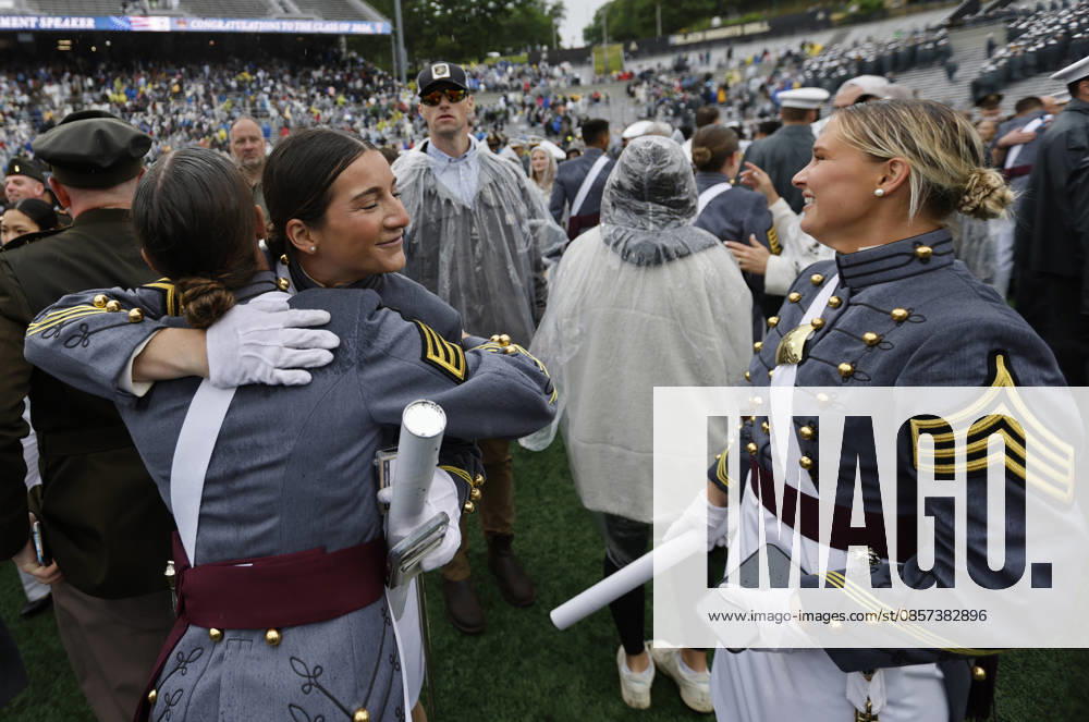 Graduating Cadets embrace at the conclusion of the West Point Class of 2026 s commencement ceremony in Michie Stadium at the United States Military Academy in West Point, New York on Saturday, May 23, 2026. . NYP202605239021 PeterxFoley