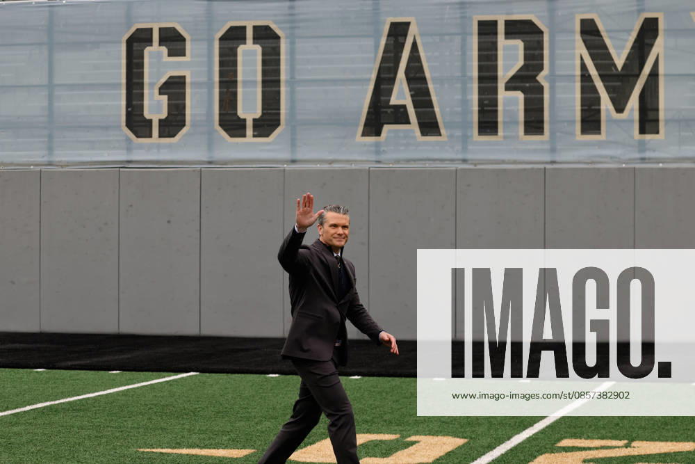 United States Secretary of Defense Pete Hegseth arrives to deliver the graduation address at the West Point Class of 2026 s commencement ceremony in Michie Stadium at the United States Military Academy in West Point, New York on Saturday, May 23, 2026. . NYP20260523906 PeterxFoley