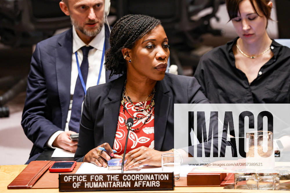 EDEM WOSORNU, Director of the Operations and Advocacy Division at OCHA, listens during an emergency UN Security Council meeting on Ukraine at UNHQ following Russian allegations of a Ukrainian drone strike on a vocational school and student dormitory in Russian-controlled Luhansk, which Ukraine denies targeted civilians. New York USA - ZUMAo116 20260523_znp_o116_009