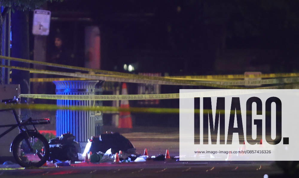 WASHINGTON, D.C. MAY 23: Police Officers investigate after shots were fired after a suspect approached a security checkpoint near the White House and began firing at officers and later died at a hospital near by after being shot by Secret Service officers on May 23, 2026 in Washington, D.C.