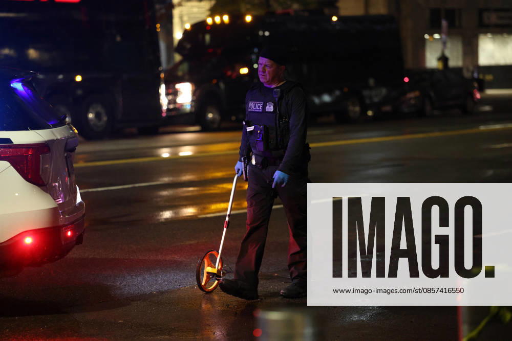 WASHINGTON, D.C. MAY 23: Police Officers investigate after shots were fired after a suspect approached a security checkpoint near the White House and began firing at officers and later died at a hospital near by after being shot by Secret Service officers on May 23, 2026 in Washington, D.C.