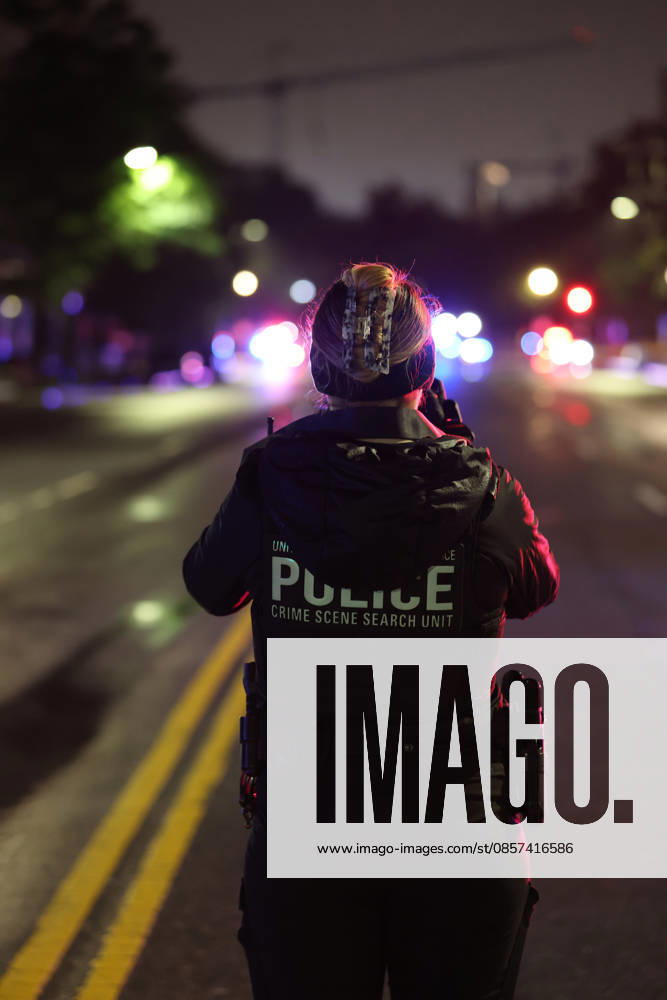 WASHINGTON, D.C. MAY 23: Police Officers investigate after shots were fired after a suspect approached a security checkpoint near the White House and began firing at officers and later died at a hospital near by after being shot by Secret Service officers on May 23, 2026 in Washington, D.C.