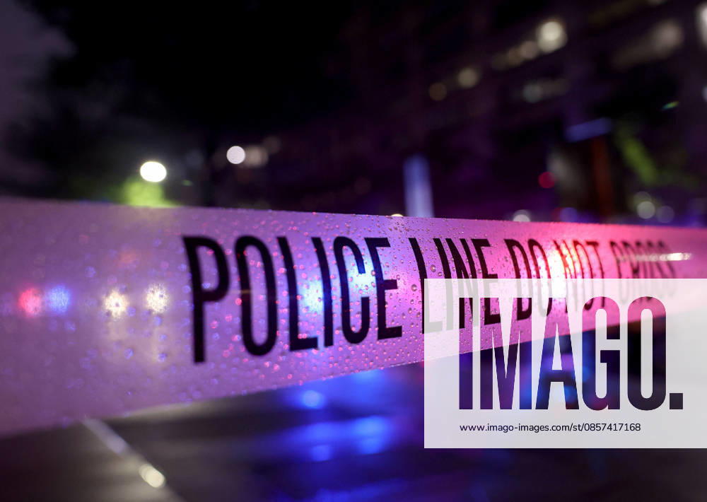Police tape blocks off a crime scene on a sidewalk on 17th and Pennsylvania Ave near the White House in Washington, DC, USA on May 23, 2026. Police and security forces swarmed the area around the White House on the evening of May 23 after reports of shots fired. Washington USA - ZUMAs337 20260523_znp_s337_019