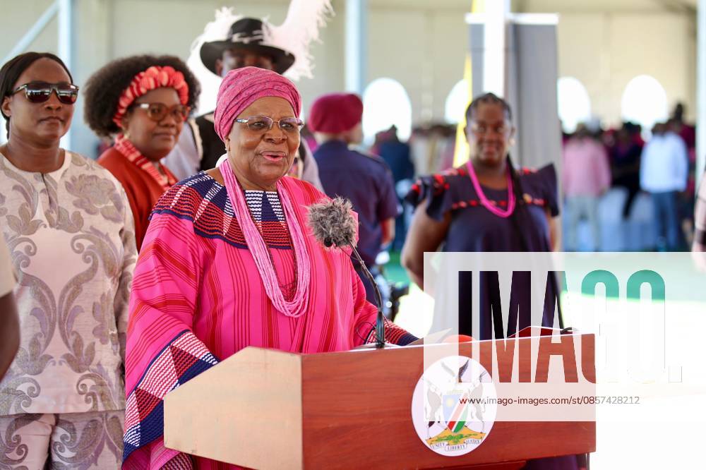 (260524) -- OMUSATI, May 24, 2026 -- Namibian President Netumbo Nandi-Ndaitwah (front) speaks during the 16th annual Omagongo Festival at Onamega Village, Omusati region, Namibia, May 23, 2026. Namibia on Saturday celebrated the 16th annual Omagongo Festival at Onamega village under the Uukwambi Traditional Authority in the country s northern Omusati Region, highlighting the enduring role of culture in fostering unity, identity and social cohesion. TO GO WITH Namibia celebrates unity, heritage at 16th Omagongo Festival (Photo by Xinhua) NAMIBIA-OMUSATI-OMAGONGO FESTIVAL NdalimpingaxIita