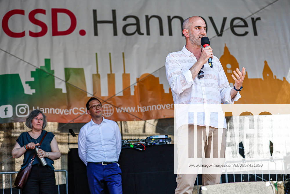 CSD Hannover 2026 Motto We are writing the future Equal Rights Self-determined Queer Speech by Belit Onay Bündnis90 Die Grünen , Lord Mayor of the State Capital Hannover on the Opera Square Hannover Opera Square, Stage Lower Saxony, Hannover Region Germany