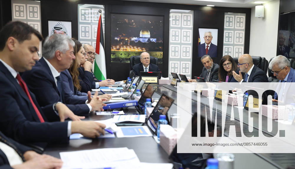 Palestinian cabinet discusses humanitarian situation in Gaza during meeting Palestinian Prime Minister Mohammad Mustafa chairs a cabinet meeting in the West Bank city of Ramallah on May 24, 2026. During the session, the cabinet warned of the rapidly deteriorating humanitarian situation in the Gaza Strip amid restrictions on the entry of food aid, fuel and medical supplies. Photo by Prime Minister Office apaimages Ramallah West Bank Palestinian Territory 240526_Ramallah_PMO_00(4)