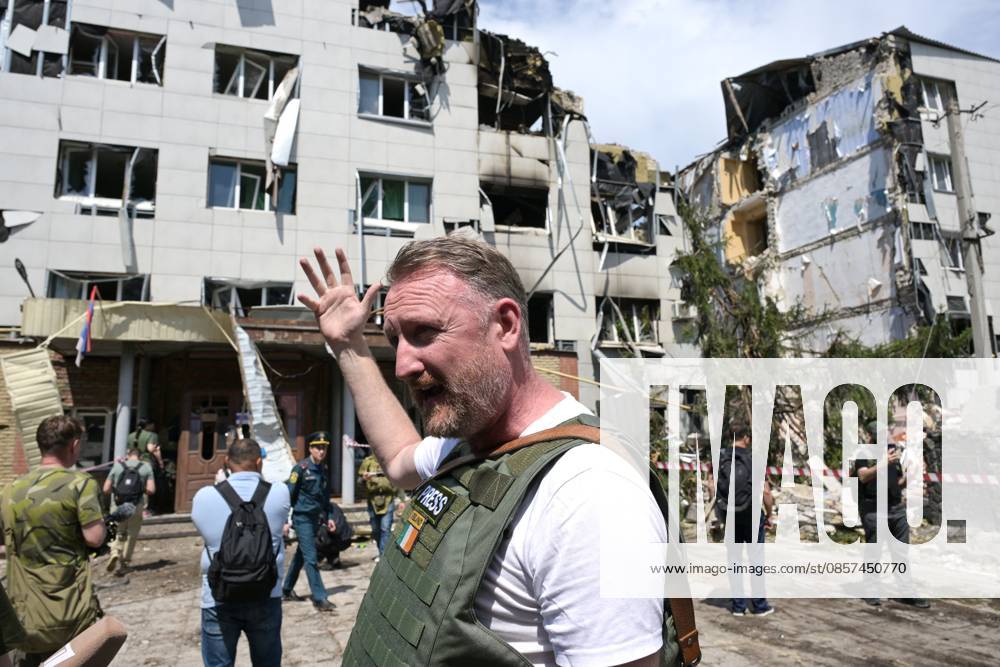 Russia Ukraine LPR Drone Attack Journalists 9172770 24.05.2026 Foreign journalists from 19 countries visit the scene of the drone attack carried out by the Ukrainian military on a dormitory of the Starobelsk Professional College of Lugansk State Pedagogical University in the course of Russia s military operation in Ukraine, in Starobelsk, Lugansk People s Republic, Russia. At least 21 people were killed and 42 injured in the attack in the early hours of May 22. Evgeny Biyatov Sputnik Starobelsk Lugansk People s Republic Russia
