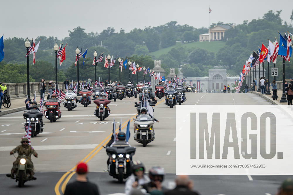 Motorcyclists participate in the Rolling to Remember memorial ride through Washington, D.C., honoring fallen service members, prisoners of war, and those still missing in action during Memorial Day weekend. Washignton United States - ZUMAk206 20260524_znp_k206_008
