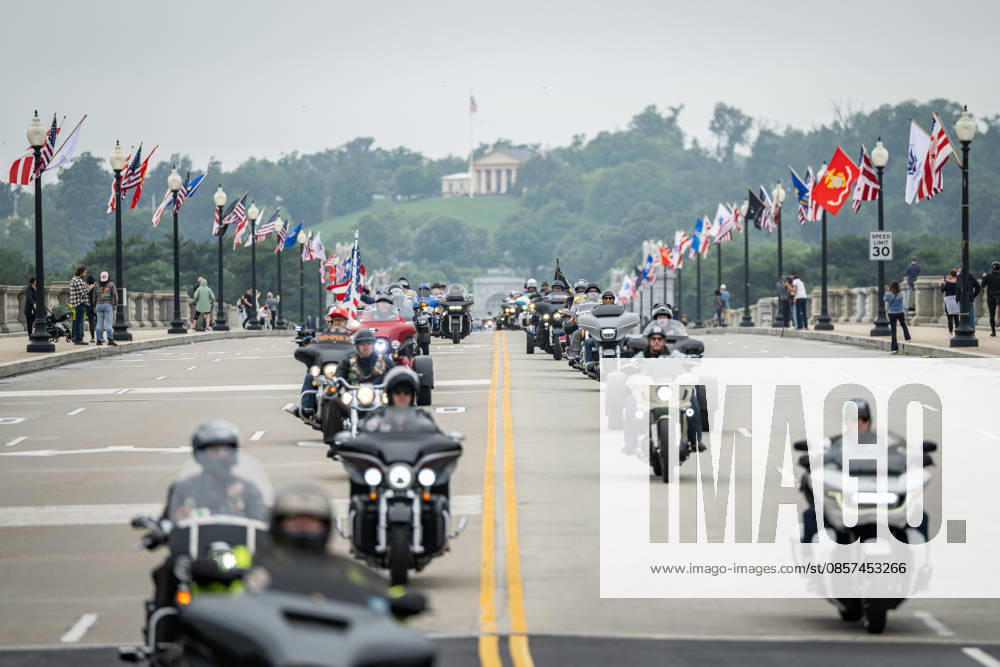 Motorcyclists participate in the Rolling to Remember memorial ride through Washington, D.C., honoring fallen service members, prisoners of war, and those still missing in action during Memorial Day weekend. Washignton United States - ZUMAk206 20260524_znp_k206_011