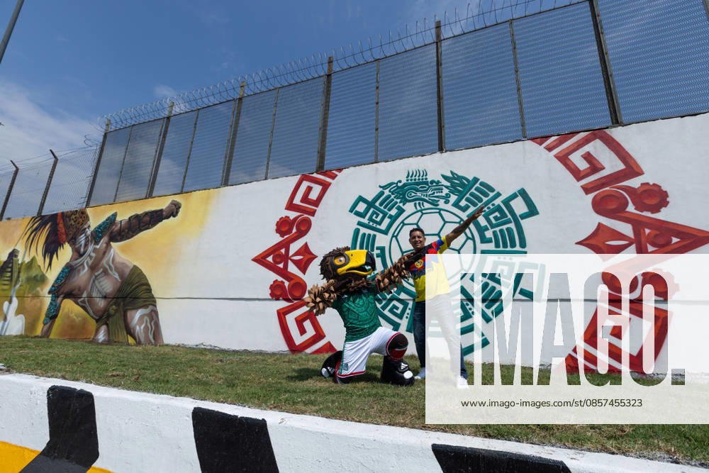 The mural Futbol, recognized as the Guinness World Record largest hand painted brush football mural, was inaugurated in the Martin Carrera neighborhood of Mexico City. Created by Mexican artists, the artwork connects the Mesoamerican ballgame with contemporary football ahead of the 2026 FIFA World Cup. Former soccer players CUAUHTEMOC BLANCO, FRANCISCO KIKIN FONSECA, GERMAN VILLA and ANGEL REYNA attended the event, along with authorities from the Gustavo A. Madero borough and representatives of the Libertad Creativa Intercultural y Objetiva Foundation and the Elena Poniatowska Amor Foundation Mexico City Mexico - ZUMAl178 20260524_znp_l178_021