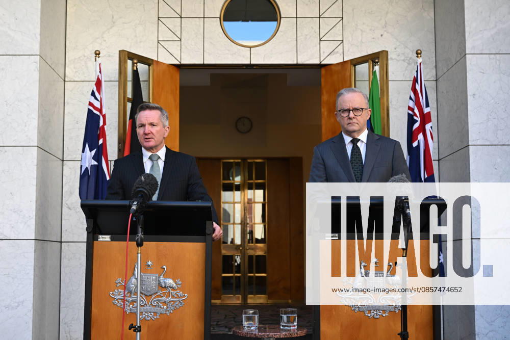 ANTHONY ALBANESE PRESSER, Australian Prime Minister Anthony Albanese and Australian Energy Minister Chris Bowen speak to the media during a press conference at Parliament House in Canberra, Monday, May 25, 2026. ( NO ARCHIVING CANBERRA AUSTRALIAN CAPITAL TERRITORY AUSTRALIA