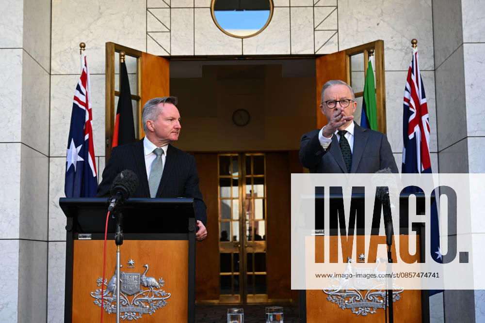 ANTHONY ALBANESE PRESSER, Australian Prime Minister Anthony Albanese and Australian Energy Minister Chris Bowen speak to the media during a press conference at Parliament House in Canberra, Monday, May 25, 2026. ( NO ARCHIVING CANBERRA AUSTRALIAN CAPITAL TERRITORY AUSTRALIA