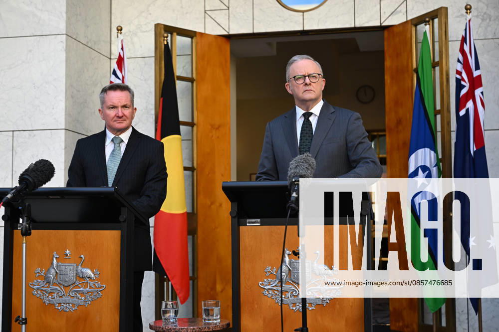 ANTHONY ALBANESE PRESSER, Australian Prime Minister Anthony Albanese and Australian Energy Minister Chris Bowen speak to the media during a press conference at Parliament House in Canberra, Monday, May 25, 2026. ( NO ARCHIVING CANBERRA AUSTRALIAN CAPITAL TERRITORY AUSTRALIA
